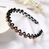 Fashion Flower Rhinestone Bangs Headband Non-slip Elastic Hairbands Crystal Band Bow for Women Girl Hair Accessories Headwear daiiibabyyy