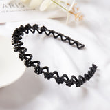 Fashion Flower Rhinestone Bangs Headband Non-slip Elastic Hairbands Crystal Band Bow for Women Girl Hair Accessories Headwear daiiibabyyy
