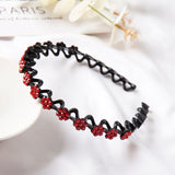 Fashion Flower Rhinestone Bangs Headband Non-slip Elastic Hairbands Crystal Band Bow for Women Girl Hair Accessories Headwear daiiibabyyy
