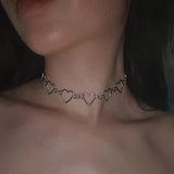 Hollow Korean Sweet Love Heart Choker Necklace Statement Girlfriend Gift Cute Bicolor Necklace Jewelry Collier Femme daiiibabyyy