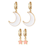 New Sweet Love Heart Drop Earrings for Women Girls Round Circle Enamel Letters Korean Fashion Statement Wedding Jewelry daiiibabyyy