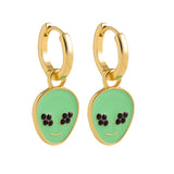 New Sweet Love Heart Drop Earrings for Women Girls Round Circle Enamel Letters Korean Fashion Statement Wedding Jewelry daiiibabyyy