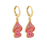 New Sweet Love Heart Drop Earrings for Women Girls Round Circle Enamel Letters Korean Fashion Statement Wedding Jewelry daiiibabyyy