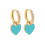 New Sweet Love Heart Drop Earrings for Women Girls Round Circle Enamel Letters Korean Fashion Statement Wedding Jewelry daiiibabyyy