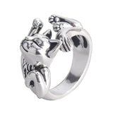 1pcs Titanium Steel Eagle Dragon Claw Halloween Skull Ring Hot Selling Men's Domineering Opening Rock Animal Jewelry daiiibabyyy