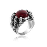 1pcs Titanium Steel Eagle Dragon Claw Halloween Skull Ring Hot Selling Men's Domineering Opening Rock Animal Jewelry daiiibabyyy