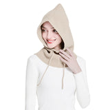Sparsil Unisex Knit Scarf Hood Hat Winter Women Cashmere Beanie Bonnet Lady Wool Neck&Face Protect Balaclava Skullies Men Hooded daiiibabyyy