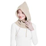 Sparsil Unisex Knit Scarf Hood Hat Winter Women Cashmere Beanie Bonnet Lady Wool Neck&Face Protect Balaclava Skullies Men Hooded daiiibabyyy