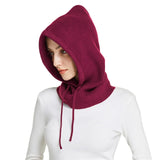 Sparsil Unisex Knit Scarf Hood Hat Winter Women Cashmere Beanie Bonnet Lady Wool Neck&Face Protect Balaclava Skullies Men Hooded daiiibabyyy