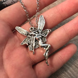 Ancient Punk Statement Angel Fairy Wings Pendant Necklace for Women Chains Choker Jewelry Punk Goth Gothic Vintage Accessories daiiibabyyy