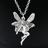 Ancient Punk Statement Angel Fairy Wings Pendant Necklace for Women Chains Choker Jewelry Punk Goth Gothic Vintage Accessories daiiibabyyy