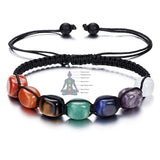 7 Chakra Natural Stone Handmade Braided Lava Bracelets Men Women Adjustable Energy Colorful Reiki Healing Beaded Bracelet daiiibabyyy