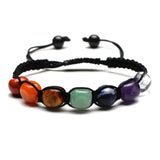 7 Chakra Natural Stone Handmade Braided Lava Bracelets Men Women Adjustable Energy Colorful Reiki Healing Beaded Bracelet daiiibabyyy