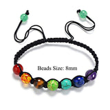 7 Chakra Natural Stone Handmade Braided Lava Bracelets Men Women Adjustable Energy Colorful Reiki Healing Beaded Bracelet daiiibabyyy