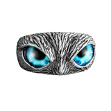 Blue Eyes Owl Ring for Women Girl Man Couple Vintage Gothic Animal Open Adjustable Ring Statement Rings Jewelry Gift daiiibabyyy