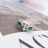 Blue Eyes Owl Ring for Women Girl Man Couple Vintage Gothic Animal Open Adjustable Ring Statement Rings Jewelry Gift daiiibabyyy