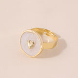 Fashion Rings Alloy Drop Oil Love Heart Moon Lightning Rings Elegant Cute Round Ring Party Jewelry Jewelry for Women daiiibabyyy