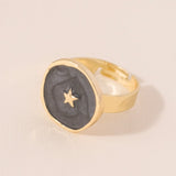 Fashion Rings Alloy Drop Oil Love Heart Moon Lightning Rings Elegant Cute Round Ring Party Jewelry Jewelry for Women daiiibabyyy