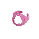 2021 New Trendy Hand-painted Candy Color Dripping Oil Geometric Chain Rings for Women Multicolor Irregular Open Rings Jewelry daiiibabyyy