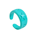 2021 New Trendy Hand-painted Candy Color Dripping Oil Geometric Chain Rings for Women Multicolor Irregular Open Rings Jewelry daiiibabyyy
