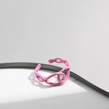 2021 New Trendy Hand-painted Candy Color Dripping Oil Geometric Chain Rings for Women Multicolor Irregular Open Rings Jewelry daiiibabyyy