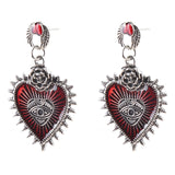 Gothic Heart Cross Bird Skull Earrings Jewellery Design Dark Art Goth Aesthetic Dangle Earrings For Alternative Girl Punk Gifts daiiibabyyy