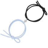 1Pair Two halves Heart Magnetic Bracelet Steel Pendant Couple Bracelets for Lover Friendship Bracelets Braid Rope Magnet Jewelry daiiibabyyy