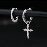 2021 New Fashion Cute Cross Hoop Earrings Geometric Vintage Asymmetric Earrings For Women Party Jewelry Gift daiiibabyyy