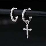 2021 New Fashion Cute Cross Hoop Earrings Geometric Vintage Asymmetric Earrings For Women Party Jewelry Gift daiiibabyyy