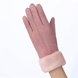 Fashion Women Gloves Autumn Winter Cute Furry Warm Mitts Full Finger Mittens Women Outdoor Sport Gants Gloves Touch Screen daiiibabyyy