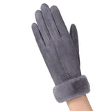 Fashion Women Gloves Autumn Winter Cute Furry Warm Mitts Full Finger Mittens Women Outdoor Sport Gants Gloves Touch Screen daiiibabyyy
