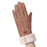 Fashion Women Gloves Autumn Winter Cute Furry Warm Mitts Full Finger Mittens Women Outdoor Sport Gants Gloves Touch Screen daiiibabyyy