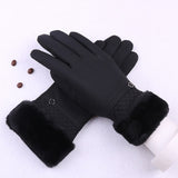 Fashion Women Gloves Autumn Winter Cute Furry Warm Mitts Full Finger Mittens Women Outdoor Sport Gants Gloves Touch Screen daiiibabyyy