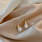 Trendy Women Earrings 4 Colors Delicate Gold Color Inlay Natural Stone Hook Dangle Earrings for Women Wedding Engagement Jewelry daiiibabyyy