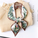 2021 Women Silk Scarf Print Female Luxury Skinny Hair Neck Scarves Lady's Bag Tie Ribbons Headband Accessories Summer New daiiibabyyy