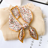 2021 Women Silk Scarf Print Female Luxury Skinny Hair Neck Scarves Lady's Bag Tie Ribbons Headband Accessories Summer New daiiibabyyy