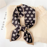 2021 Women Silk Scarf Print Female Luxury Skinny Hair Neck Scarves Lady's Bag Tie Ribbons Headband Accessories Summer New daiiibabyyy