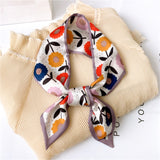 2021 Women Silk Scarf Print Female Luxury Skinny Hair Neck Scarves Lady's Bag Tie Ribbons Headband Accessories Summer New daiiibabyyy