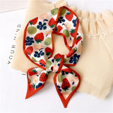 2021 Women Silk Scarf Print Female Luxury Skinny Hair Neck Scarves Lady's Bag Tie Ribbons Headband Accessories Summer New daiiibabyyy
