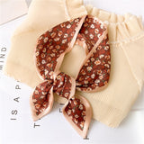 2021 Women Silk Scarf Print Female Luxury Skinny Hair Neck Scarves Lady's Bag Tie Ribbons Headband Accessories Summer New daiiibabyyy