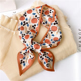 2021 Women Silk Scarf Print Female Luxury Skinny Hair Neck Scarves Lady's Bag Tie Ribbons Headband Accessories Summer New daiiibabyyy