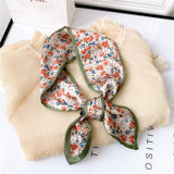 2021 Women Silk Scarf Print Female Luxury Skinny Hair Neck Scarves Lady's Bag Tie Ribbons Headband Accessories Summer New daiiibabyyy