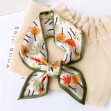 2021 Women Silk Scarf Print Female Luxury Skinny Hair Neck Scarves Lady's Bag Tie Ribbons Headband Accessories Summer New daiiibabyyy
