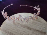 YCDZSWWL European Style Goddess Maple Leaves Shaped Elegant Headband Fairy Tiara Zircon Inlayed Full Crystal Bridal Crown daiiibabyyy