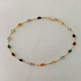 Rainbow Color Crystal Anklets Bracelets for Women Ethnic Style Chain Anklet 2021 Fashion Simple Charm Foot Jewelry Ladies Gifts