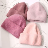 Winter Real Rabbit Fur Knitted Beanies For Women Fashion Solid Warm Cashmere Wool Skullies Beanies Female Three Fold Thick Hats daiiibabyyy