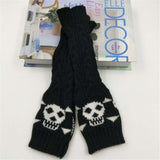 Winter Warmer Arm Gloves Women Knitted Hollow Woolen Sleeve Fine Long Knitted Fingerless Gloves Casual Warm Christmas Gloves daiiibabyyy