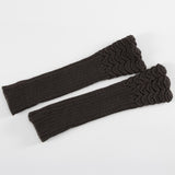 Winter Warmer Arm Gloves Women Knitted Hollow Woolen Sleeve Fine Long Knitted Fingerless Gloves Casual Warm Christmas Gloves daiiibabyyy