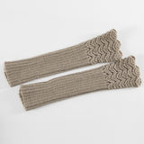 Winter Warmer Arm Gloves Women Knitted Hollow Woolen Sleeve Fine Long Knitted Fingerless Gloves Casual Warm Christmas Gloves daiiibabyyy