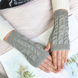 Winter Warmer Arm Gloves Women Knitted Hollow Woolen Sleeve Fine Long Knitted Fingerless Gloves Casual Warm Christmas Gloves daiiibabyyy